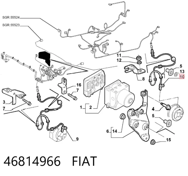 Датчик АБС задний 46814966 Fiat/Alfa/Lancia