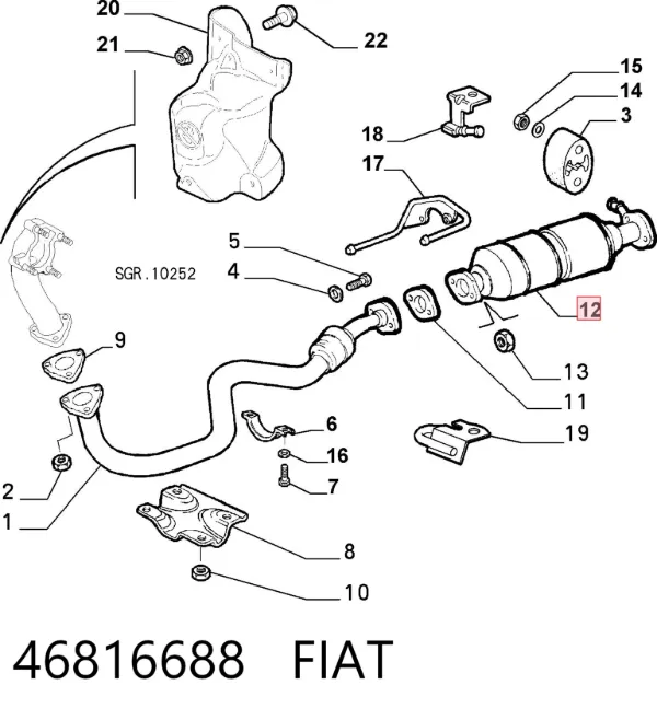 Катализатор 46816688 Fiat/Alfa/Lancia