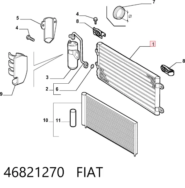 Радиатор кондиционера 46821270 Fiat/Alfa/Lancia