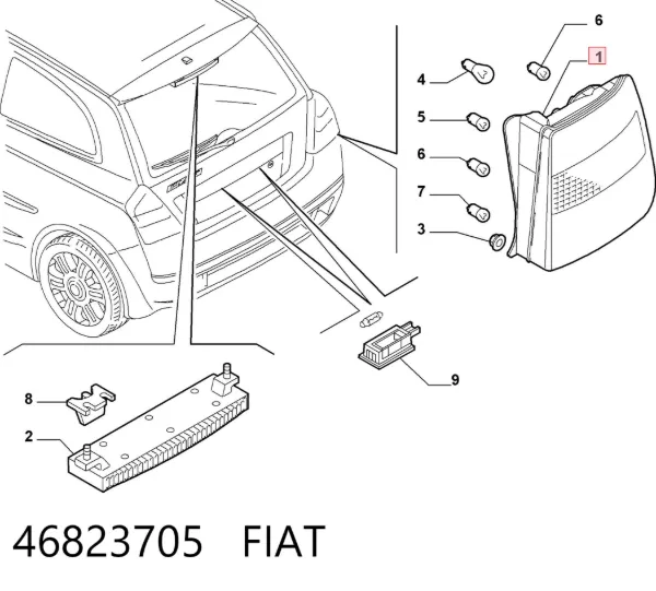 Задний фонарь 46823705 Fiat/Alfa/Lancia