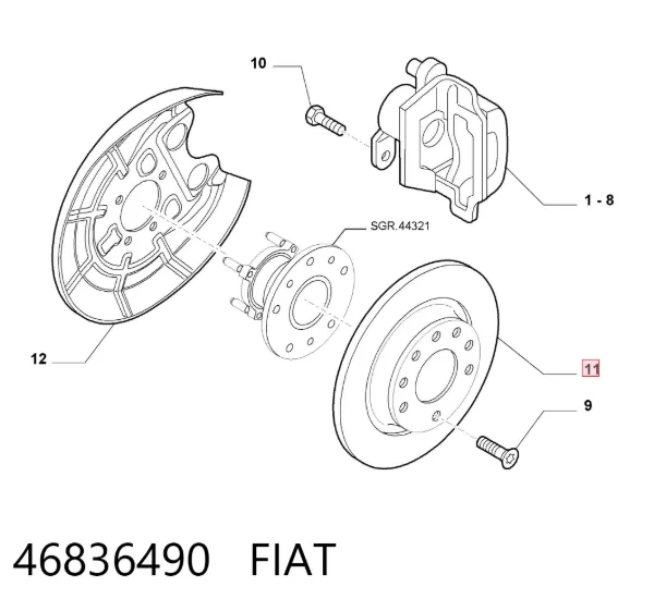 Тормозные диски 46836490 Fiat/Alfa/Lancia