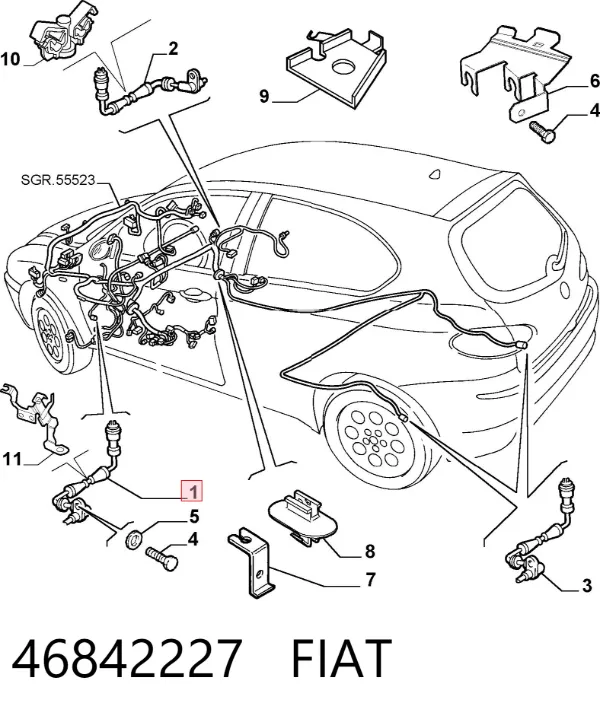 Датчик АБС (ABS) передний левый 46842227 Fiat/Alfa/Lancia