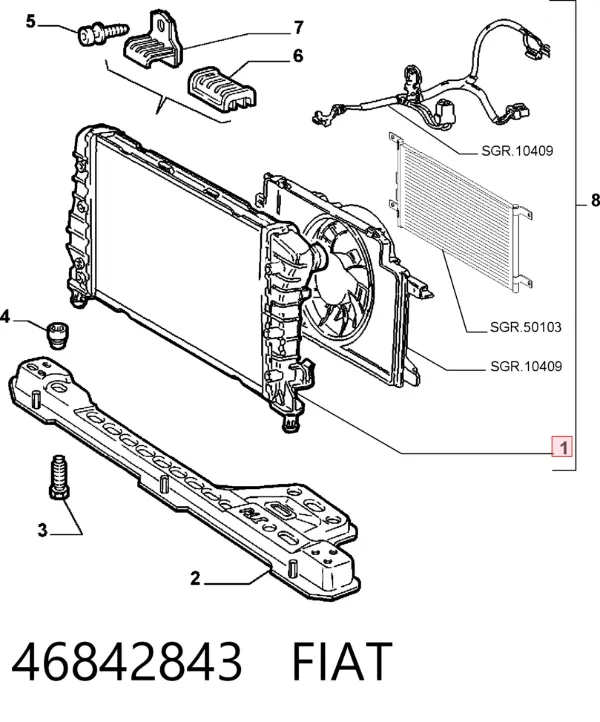 Радиатор 46842843 Fiat/Alfa/Lancia