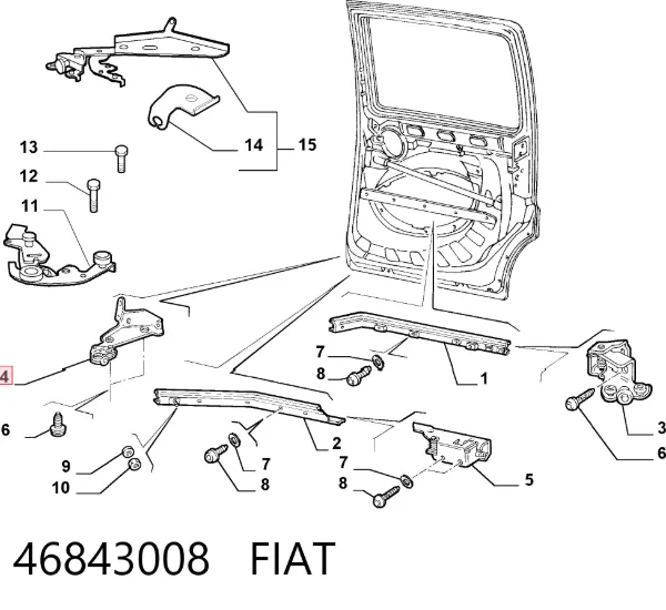 Ролик двери боковой (сдвижной) правый нижний 46843008 Fiat/Alfa/Lancia