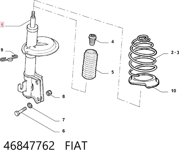 Амортизатор передний 46847762 Fiat/Alfa/Lancia