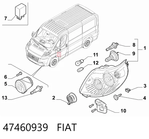 Левая фара 47460939 Fiat/Alfa/Lancia