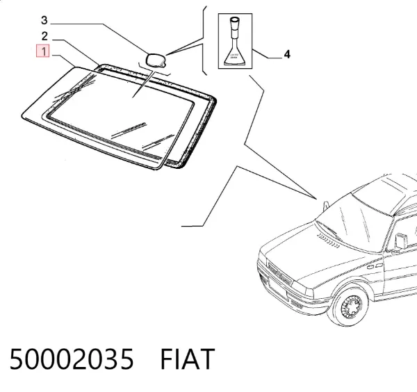 Лобовое стекло 50002035 Fiat/Alfa/Lancia