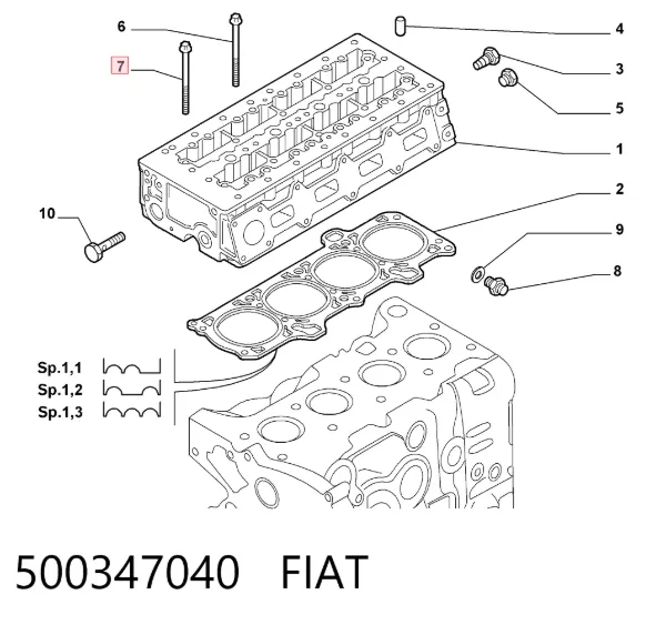 Болт ГБЦ 500347040 Fiat/Alfa/Lancia