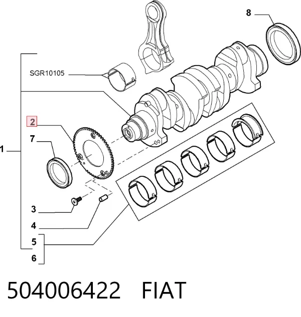 Зубчатый венец датчика положения коленвала 504006422 Fiat/Alfa/Lancia