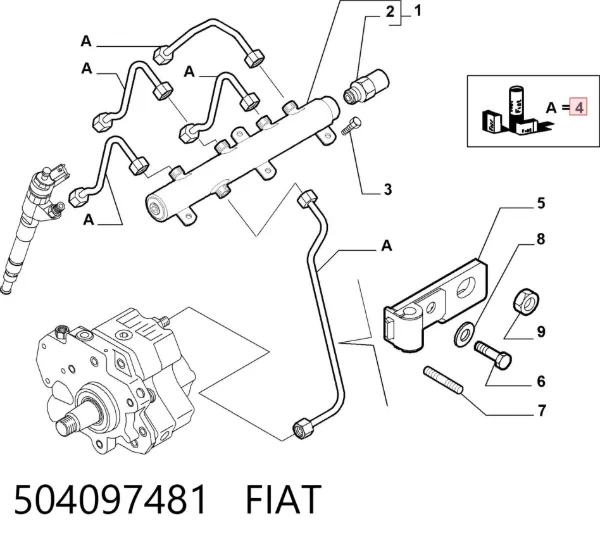 Топливная трубка 504097481 Fiat/Alfa/Lancia