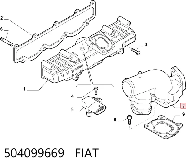 Дроссельная заслонка 504099669 Fiat/Alfa/Lancia