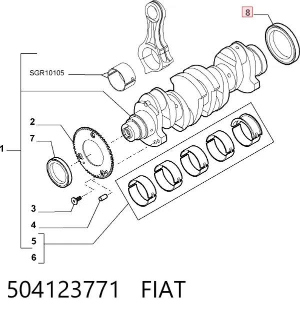 Сальник коленвала задний 504123771 Fiat/Alfa/Lancia