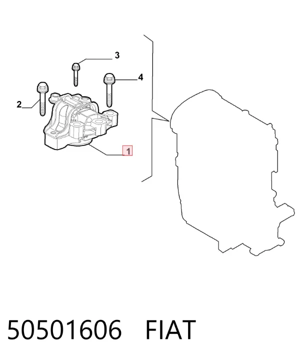 Передняя опора двигателя 50501606 Fiat/Alfa/Lancia