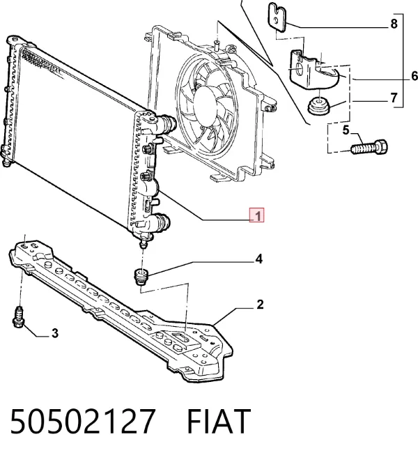 Радиатор 50502127 Fiat/Alfa/Lancia