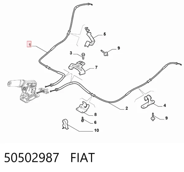 Задний правый трос ручника 50502987 Fiat/Alfa/Lancia