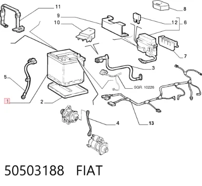 Автоакумулятор Фіат 55 А/г 12 В (50503188)