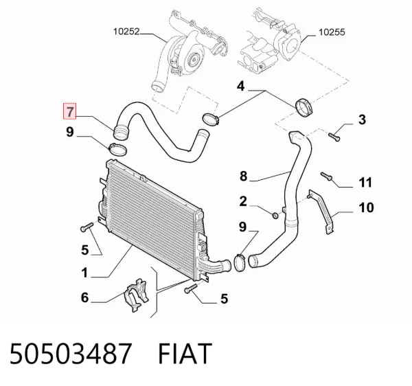 Патрубок интеркулера 50503487 Fiat/Alfa/Lancia