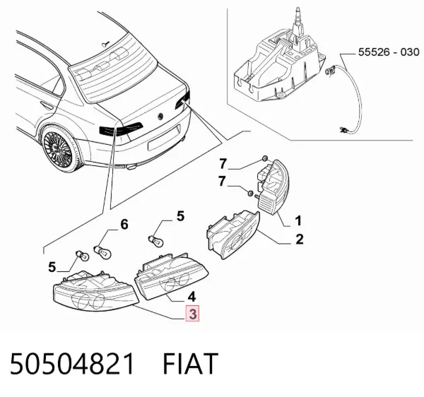 Фонарь задний левый внешний 50504821 Fiat/Alfa/Lancia