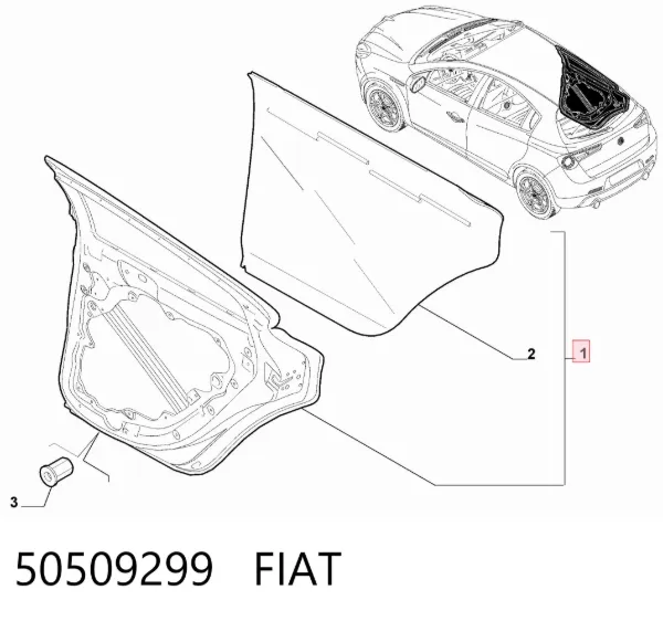 Дверь задняя левая 50509299 Fiat/Alfa/Lancia