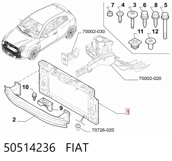 Рамка радиатора 50514236 Fiat/Alfa/Lancia