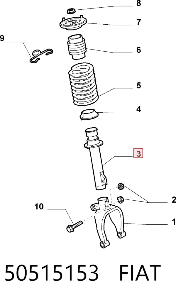 Амортизатор передний 50515153 Fiat/Alfa/Lancia