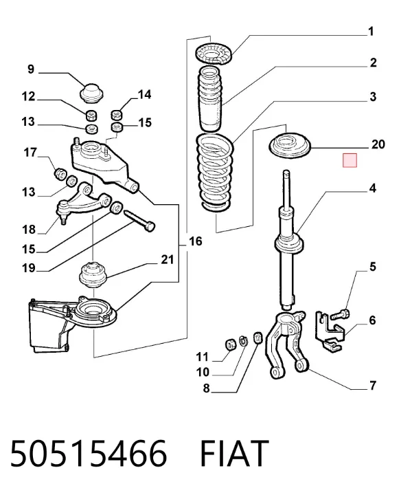 Амортизатор передний 50515466 Fiat/Alfa/Lancia