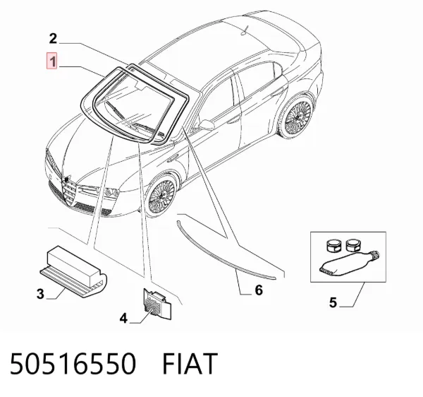 Лобовое стекло 50516550 Fiat/Alfa/Lancia