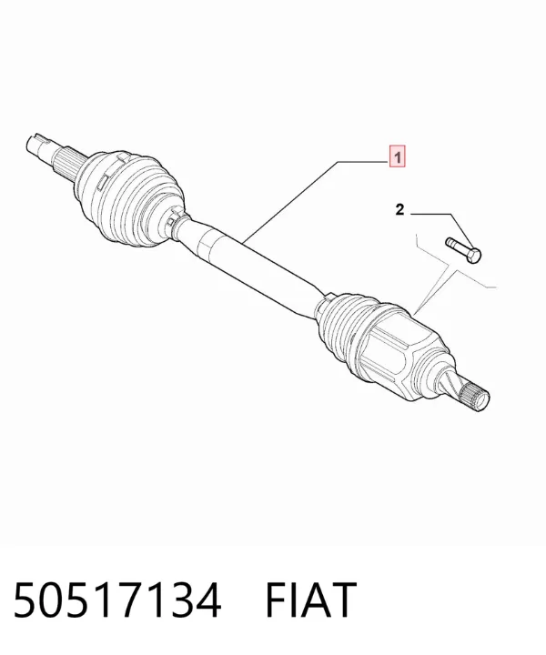 Левая полуось 50517134 Fiat/Alfa/Lancia