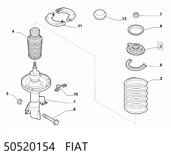 Опора амортизатора переднего правого 50520154 Fiat/Alfa/Lancia