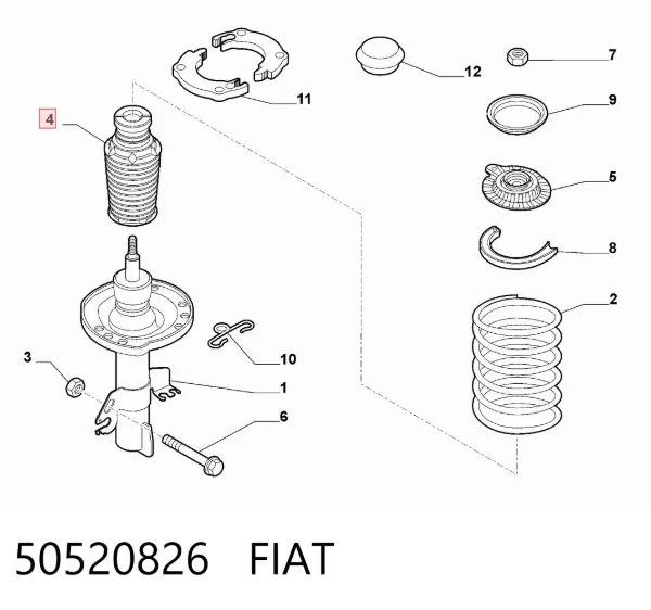 Буфер (отбойник) амортизатора переднего 50520826 Fiat/Alfa/Lancia