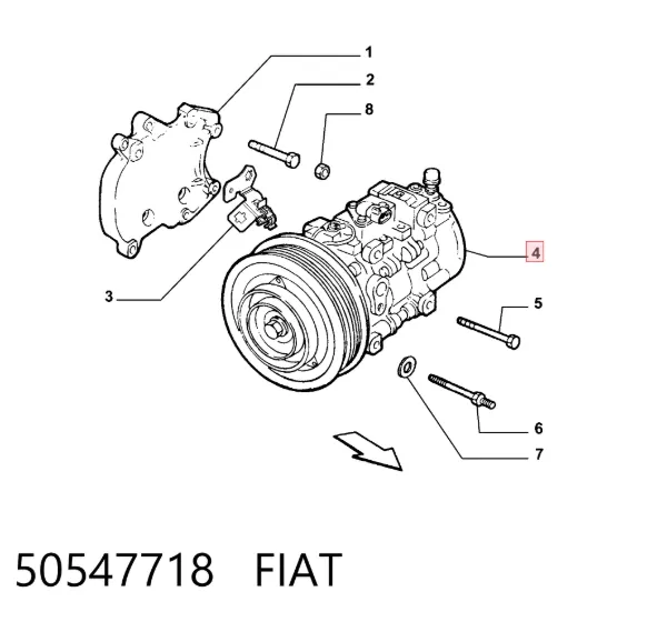 Компрессор кондиционера 50547718 Fiat/Alfa/Lancia