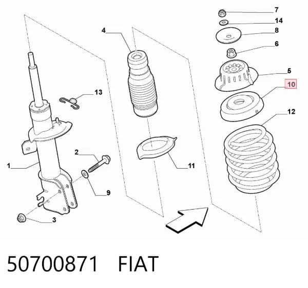 Опорный подшипник амортизатора 50700871 Fiat/Alfa/Lancia
