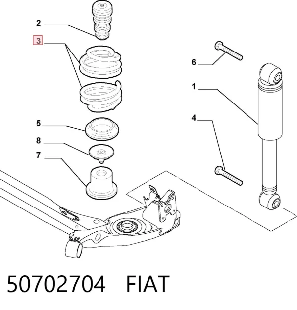 Задняя пружина 50702704 Fiat/Alfa/Lancia