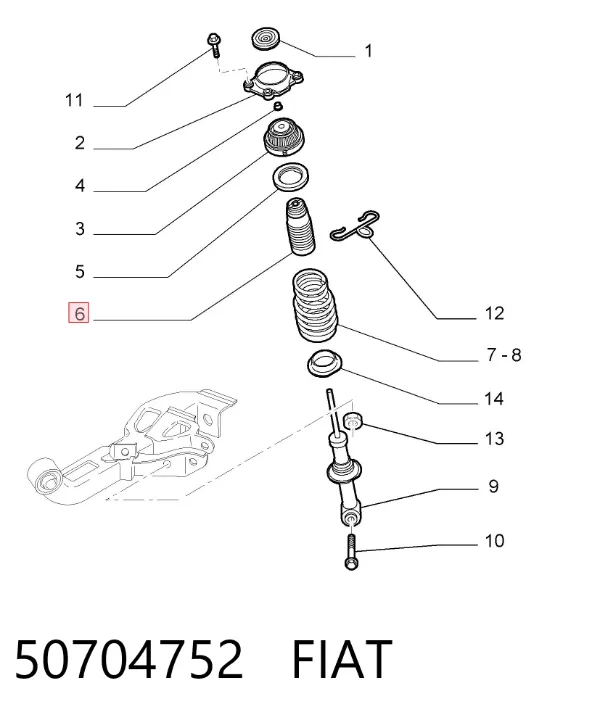 Отбойники задних амортизаторов 50704752 Fiat/Alfa/Lancia
