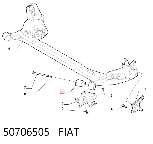Сайлентблок задней балки 50706505 Fiat/Alfa/Lancia