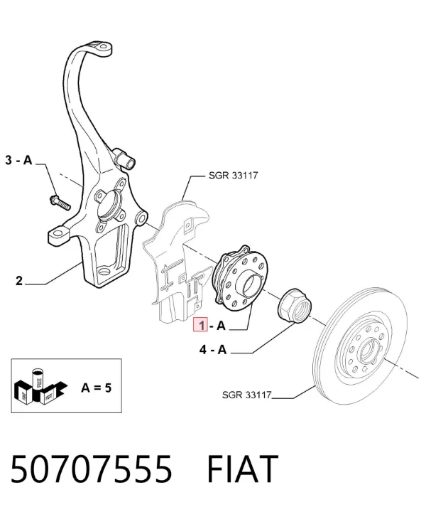 Задняя ступица 50707555 Fiat/Alfa/Lancia