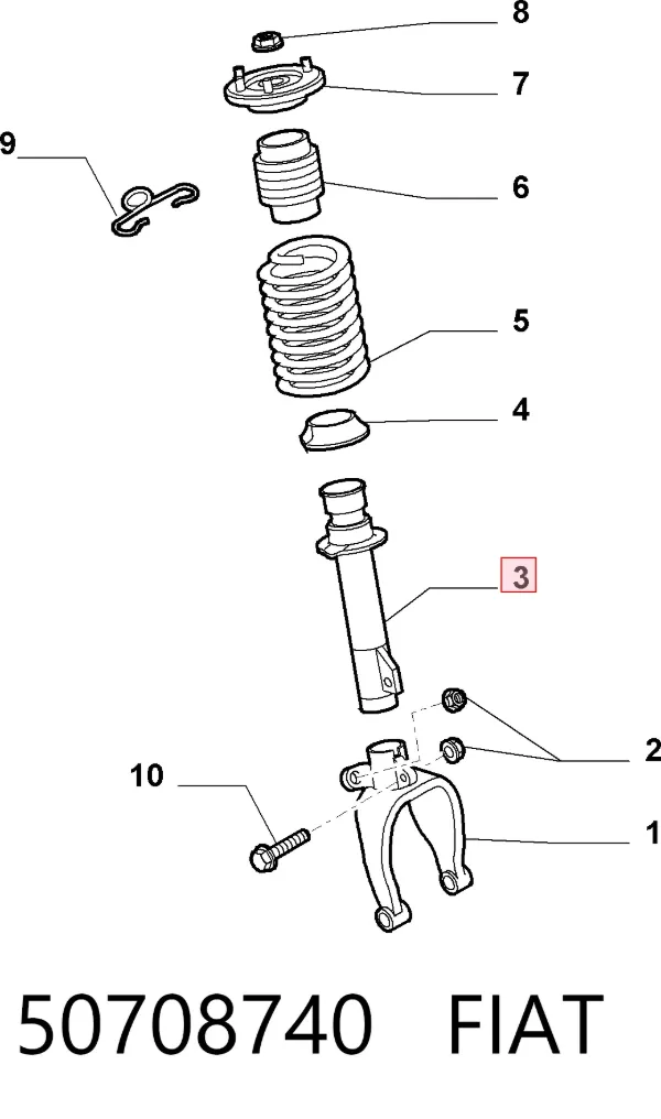 Амортизатор передний 50708740 Fiat/Alfa/Lancia