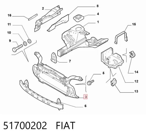 Рамка радиатора 51700202 Fiat/Alfa/Lancia