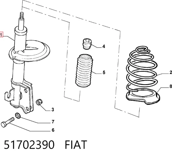 Амортизатор задний 51702390 Fiat/Alfa/Lancia