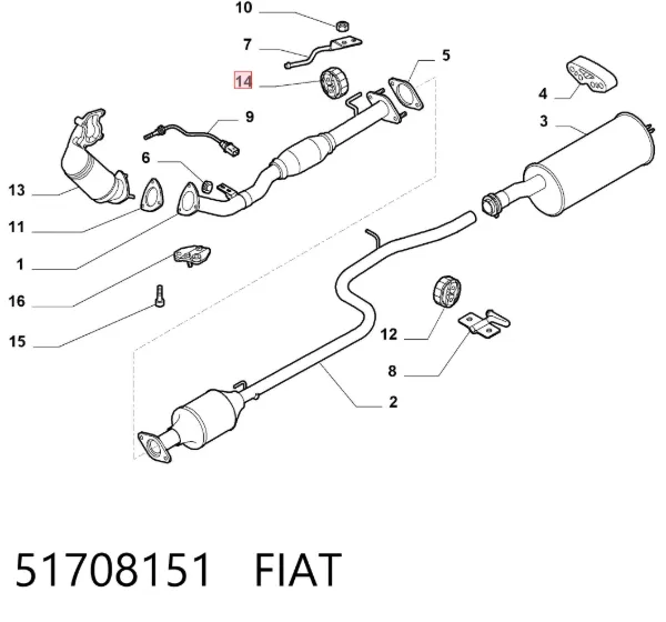 Подушка глушителя 51708151 Fiat/Alfa/Lancia