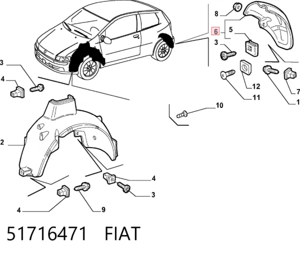 Подкрылок задний левый 51716471 Fiat/Alfa/Lancia