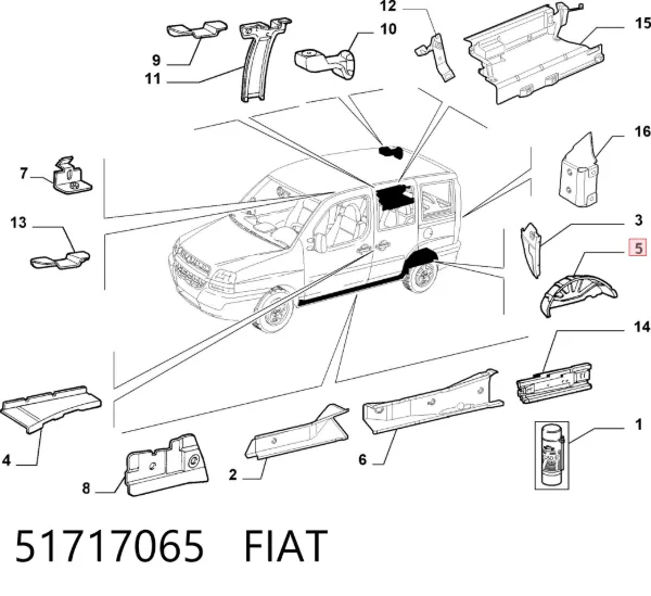 Арка крыла заднего левого 51717065 Fiat/Alfa/Lancia