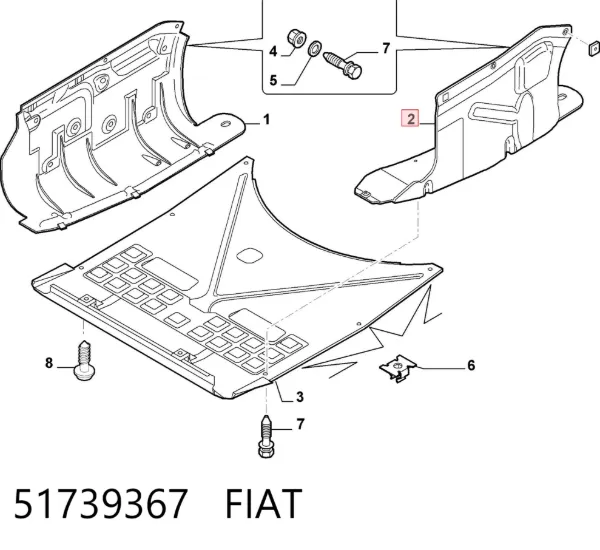 Защита двигателя левая 51739367 Fiat/Alfa/Lancia