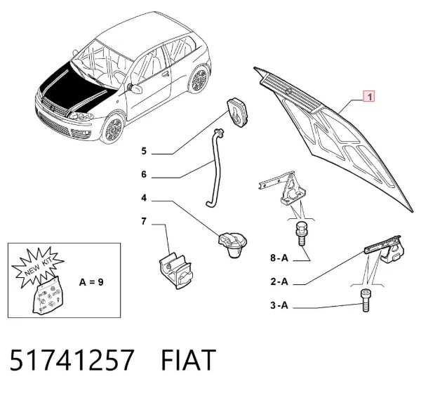 Капот 51741257 Fiat/Alfa/Lancia