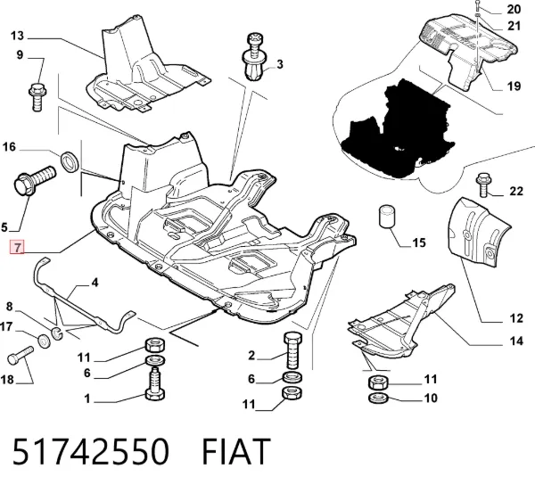 Защита двигателя 51742550 Fiat/Alfa/Lancia