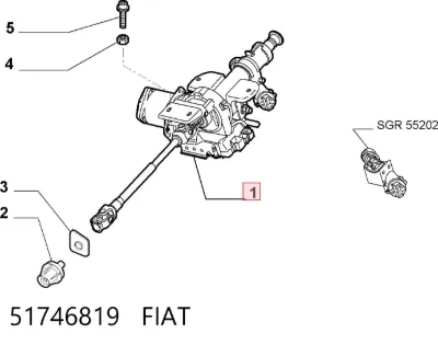 Датчик угла поворота рулевого колеса FIAT 51746819