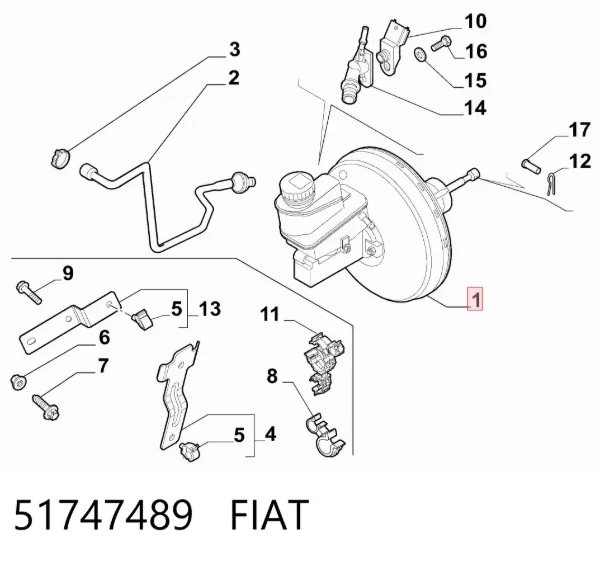 Усилитель тормозов 51747489 Fiat/Alfa/Lancia