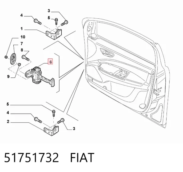 Ограничитель двери 51751732 Fiat/Alfa/Lancia