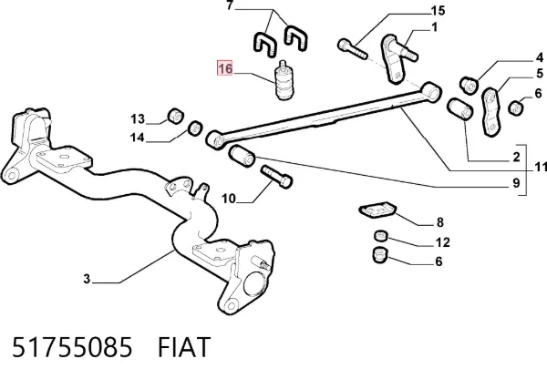 Отбойник задней рессоры 51755085 Fiat/Alfa/Lancia