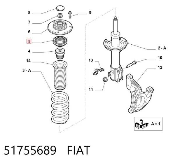 Опорный подшипник амортизатора 51755689 Fiat/Alfa/Lancia